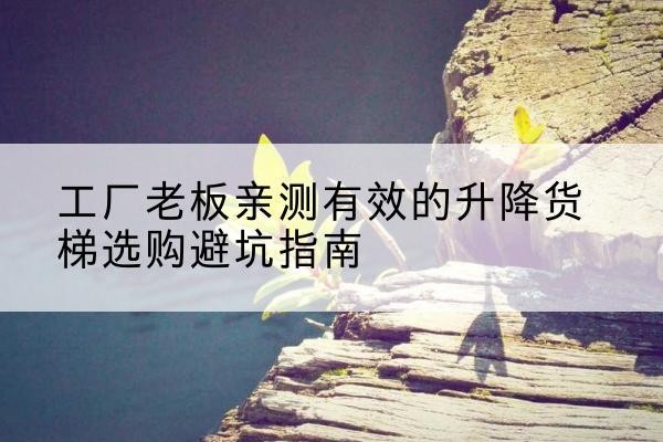 海州升降货梯怎么选-工厂老板亲测有效的升降货梯选购避坑指南